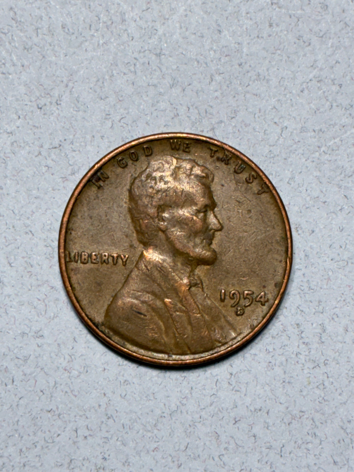 1954 D WHEAT PENNY - 95% COPPER - CIRCULATED (LN1620)