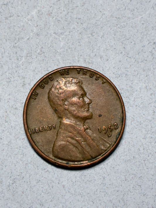 1952 D WHEAT PENNY – 95% COPPER - CIRCULATED (LN1626)