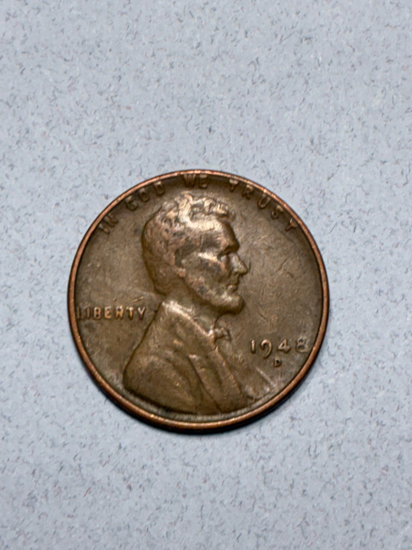 1948 D WHEAT PENNY - 95% COPPER - CIRCULATED (LN1627)