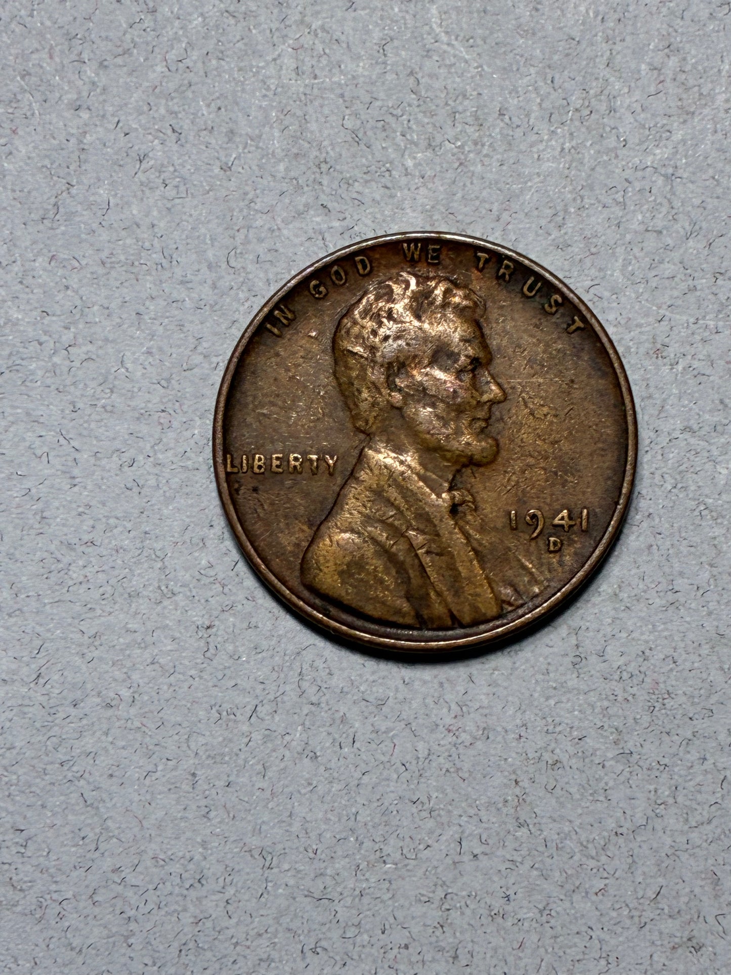 1941 D WHEAT PENNY - 95% COPPER - CIRCULATED (LN1631)