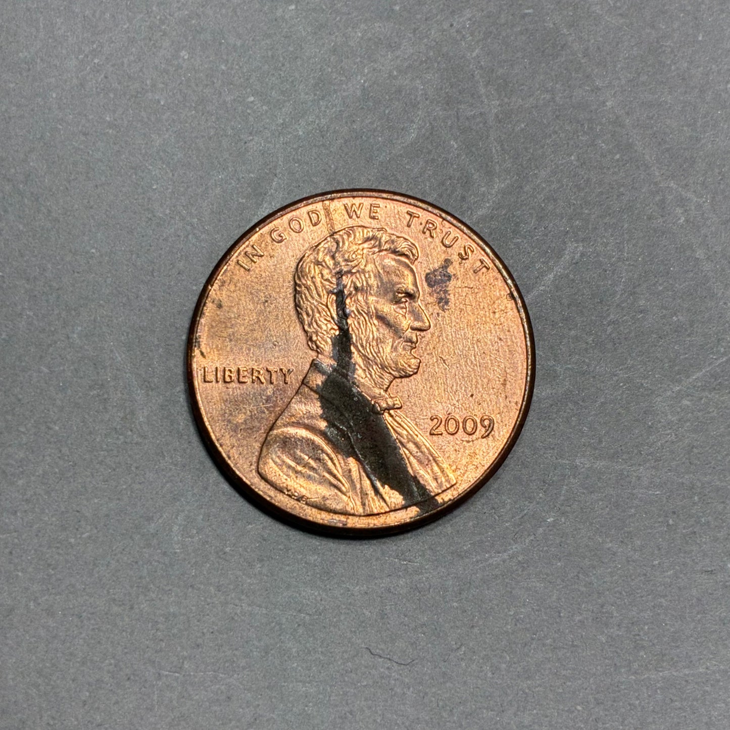2009 PENNY NO MINT MARK SITTING ON A LOG