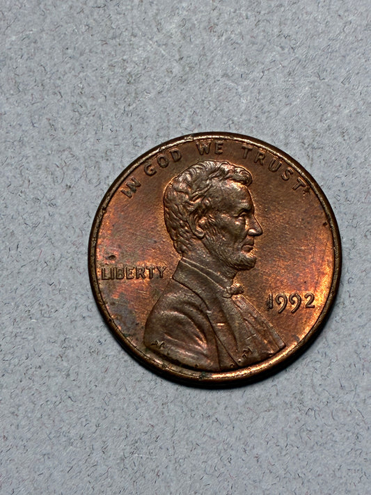 1992 PENNY NO MINT MARK - WIDE AM - CIRCULATED (TK2002)