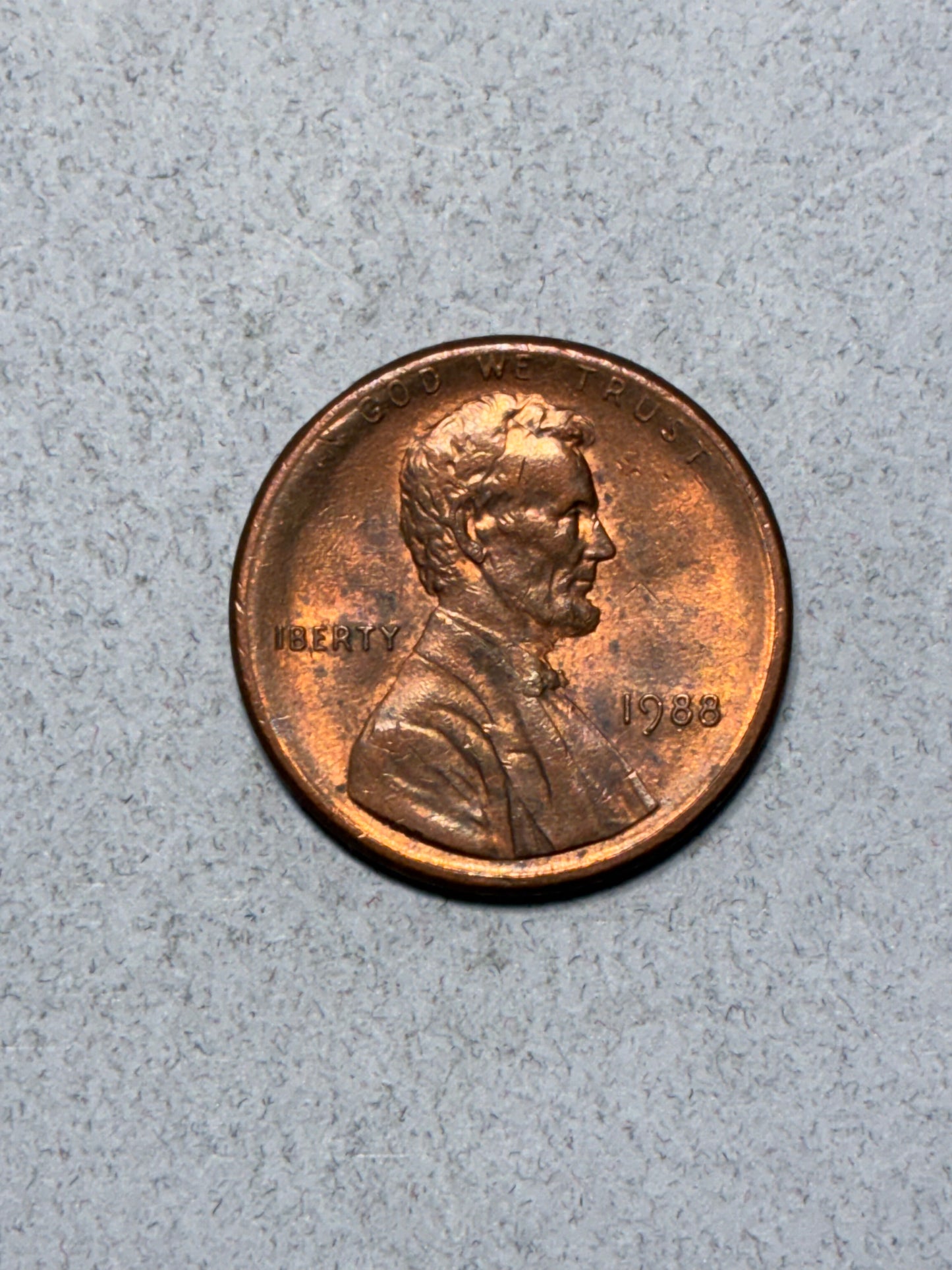 1988 PENNY NO MINT MARK - MISSING L - WIDE RIME OBVERSE - CIRCULATED (TK2006)