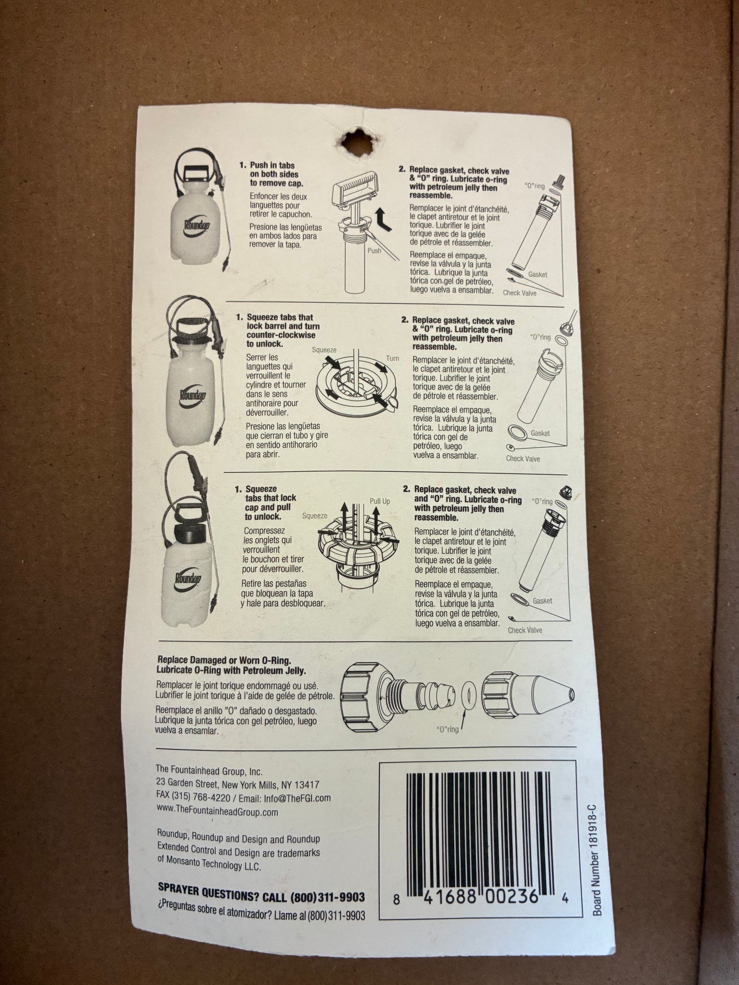 LOT OF 6 ROUNDUP 181538 SPRAYER PARTS REPAIR KIT