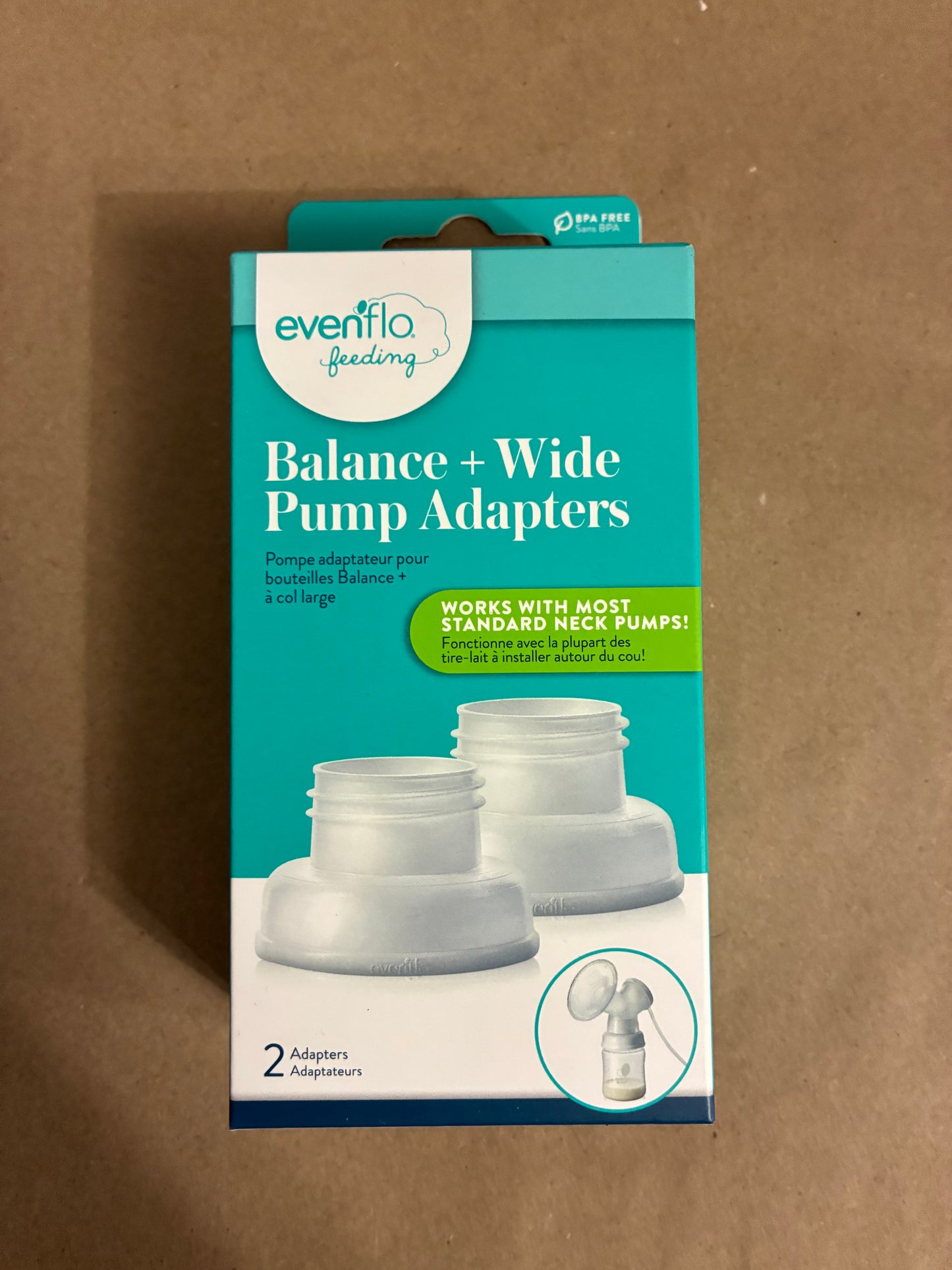 LOT OF 3 EVENFLO FEEDING BALANCE + WIDE PUMP 2PC ADAPTERS BPA FREE