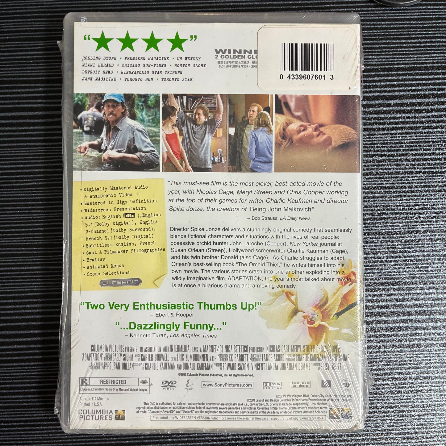 ADAPTATION DVD NICOLAS CAGE MERYL STREEP - SEALED (2003)