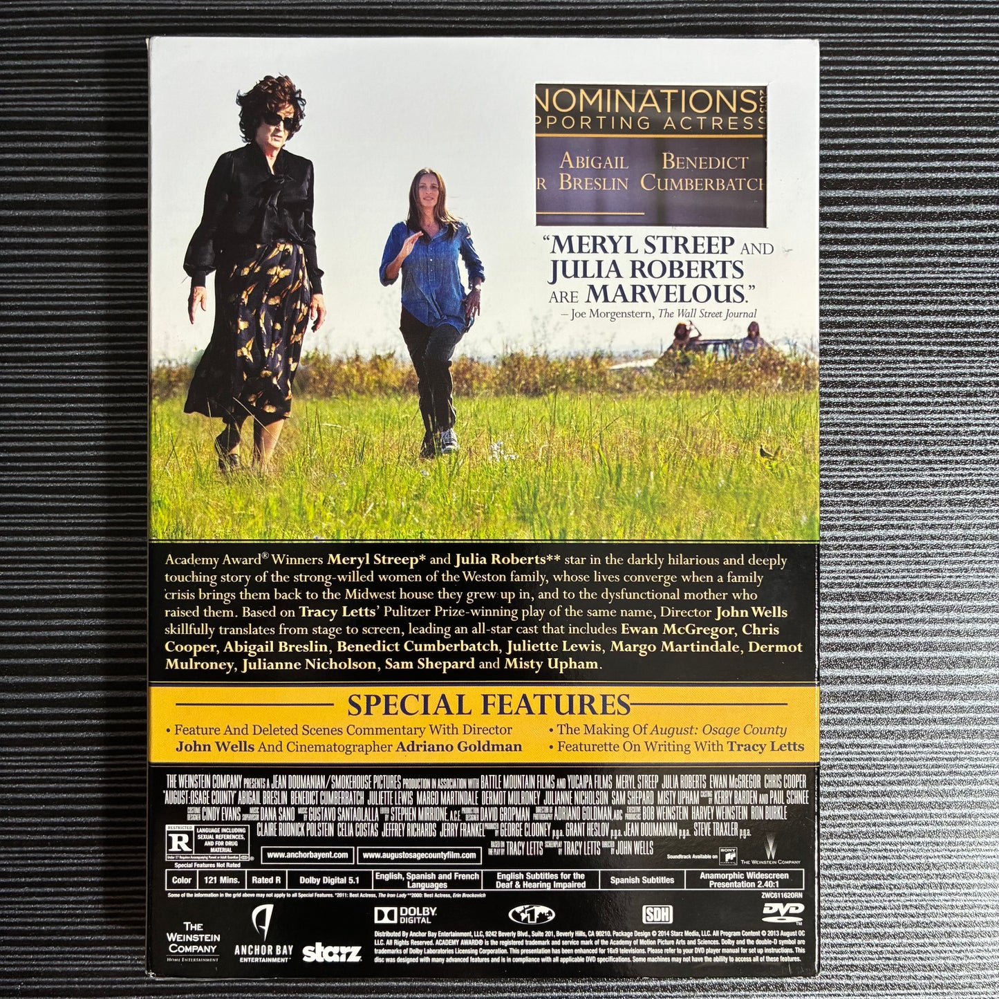 AUGUST: OSAGE COUNTY DVD MERYL STREEP JULIA ROBERTS - SEALED (2014)