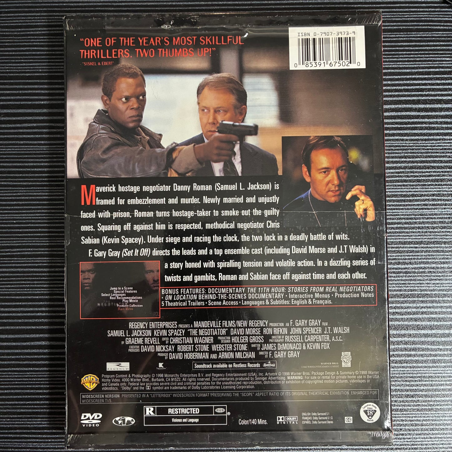 THE NEGOTIATOR DVD WIDESCREEN EDITION KEVIN SPACEY SAMUEL L JACKSON - SEALED (1998)