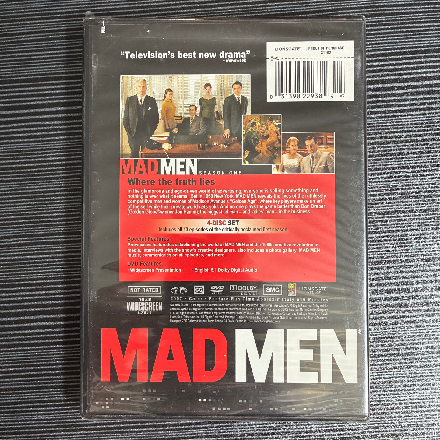 MAD MEN SEASON ONE DVD - SEALED (2007)