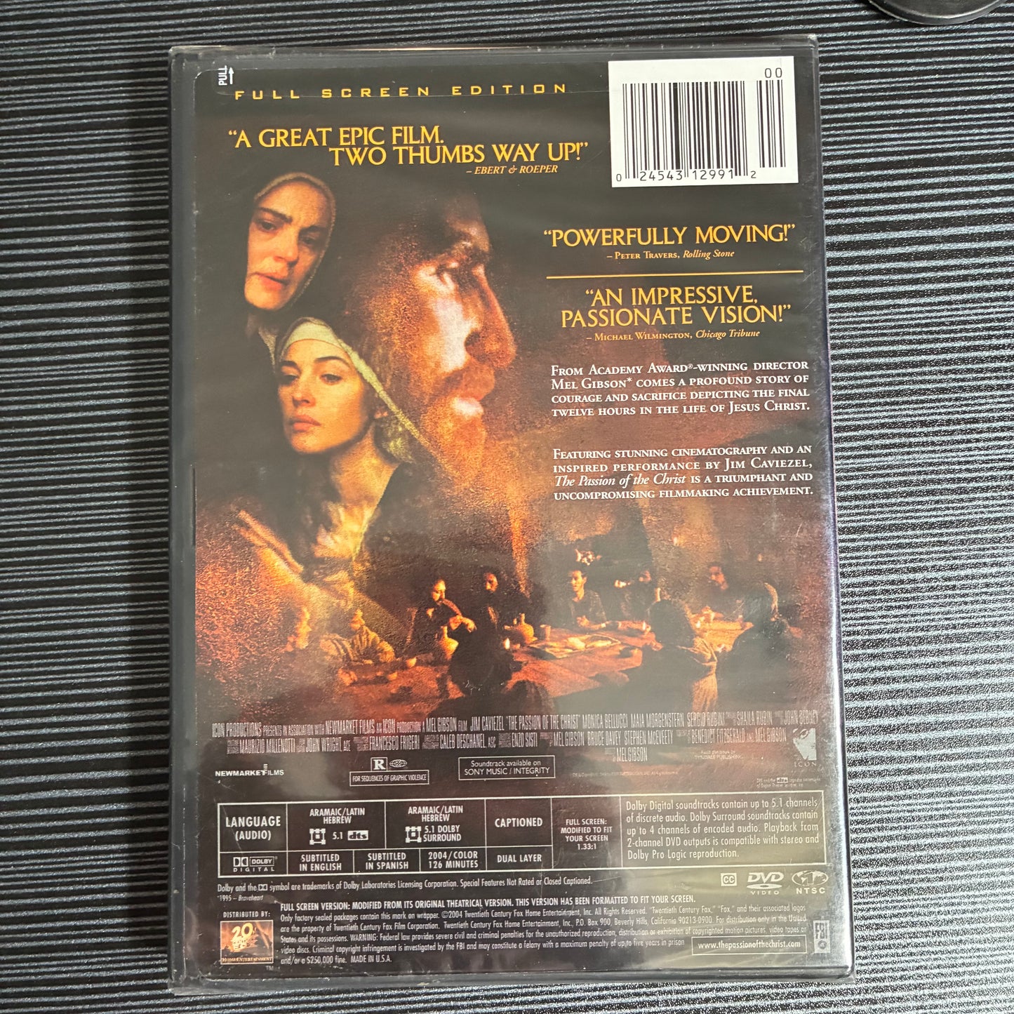 THE PASSION OF THE CHRIST FULL SCREEN EDITION MEL GIBSON DVD - SEALED (2004)