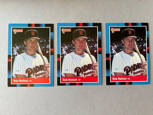 (LOT OF 3) 1988 DONRUSS - ROB NELSON #574 PADRES