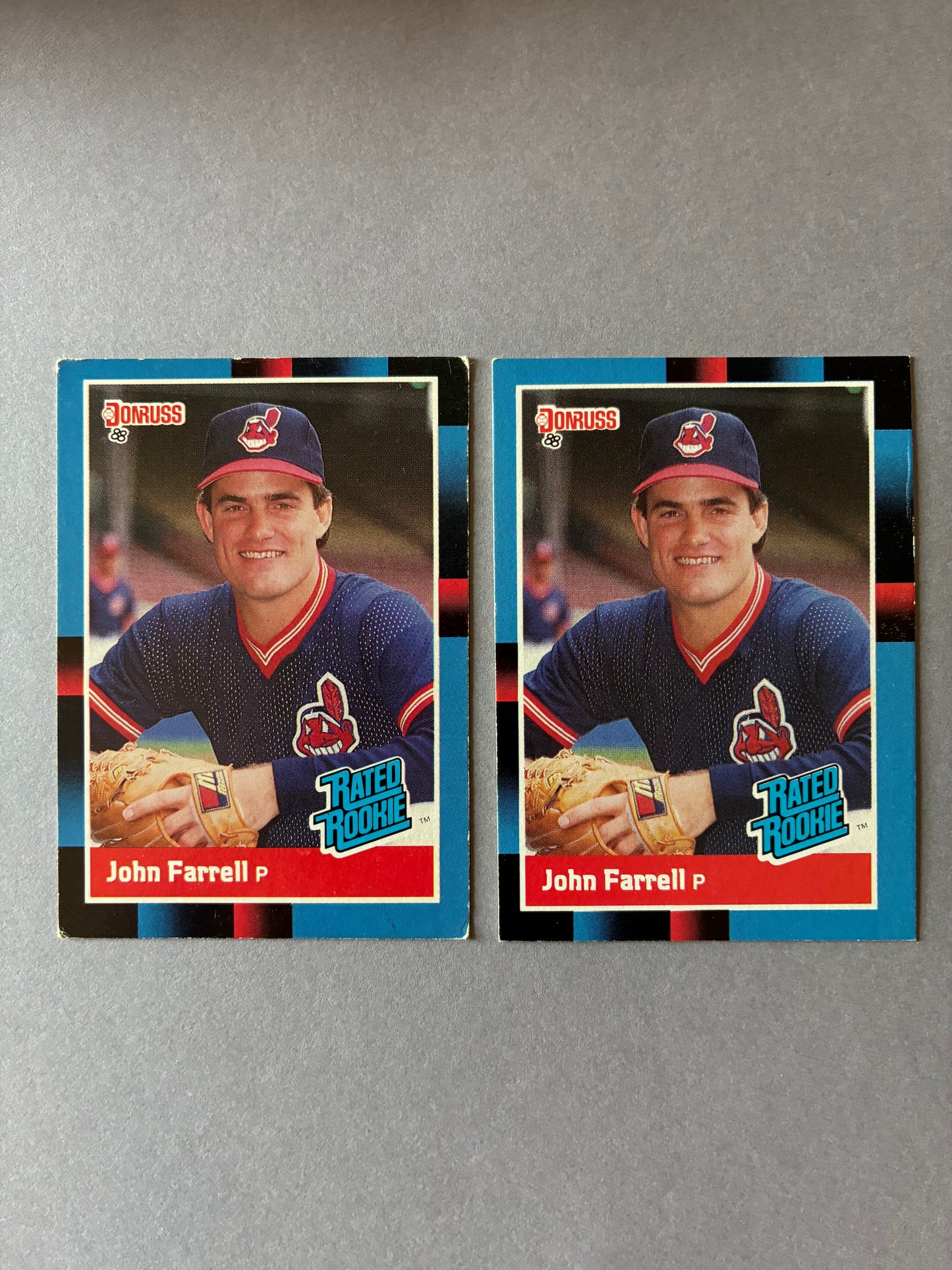 (LOT OF 2) 1988 DONRUSS - JOHN FARRELL #42 INDIANS