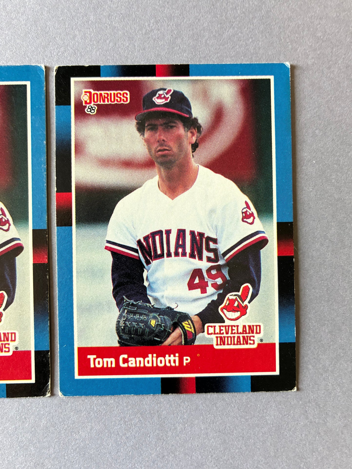 (LOT OF 2) 1988 DONRUSS - TOM CANDIOTTI #377 CLEVELAND INDIANS