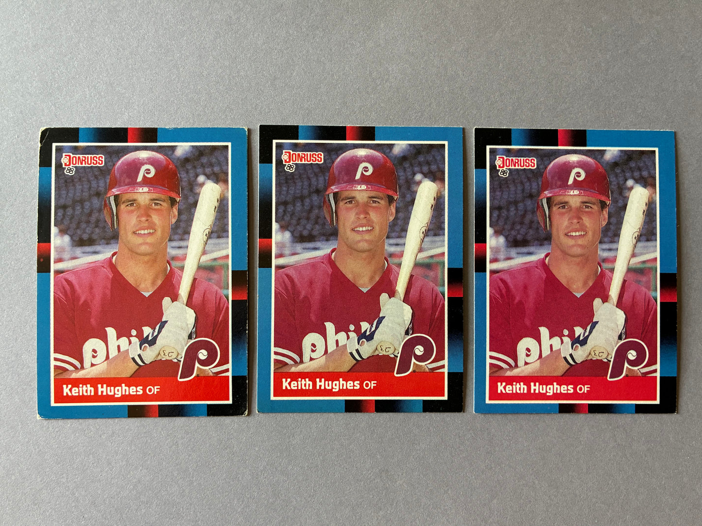 (LOT OF 3) 1988 DONRUSS - KEITH HUGHES #643 PHILLIES