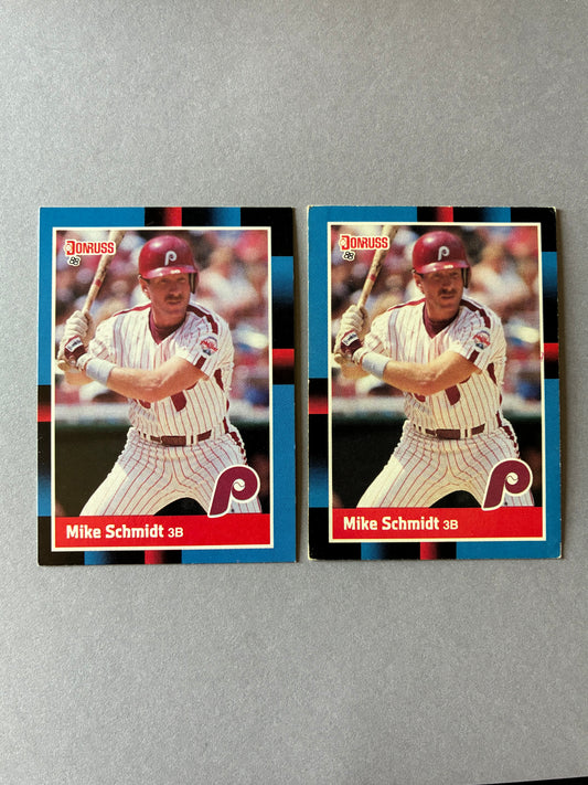 (LOT OF 2) 1988 DONRUSS - MIKE SCHMIDT #330 (PHILLIES)