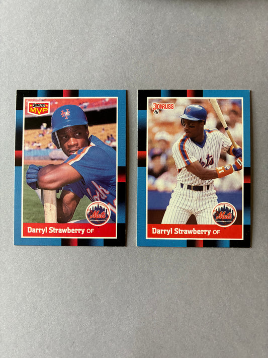 (LOT OF 2) 1988 DONRUSS - DARRYL STRAWBERRY #439 #BC-20 METS