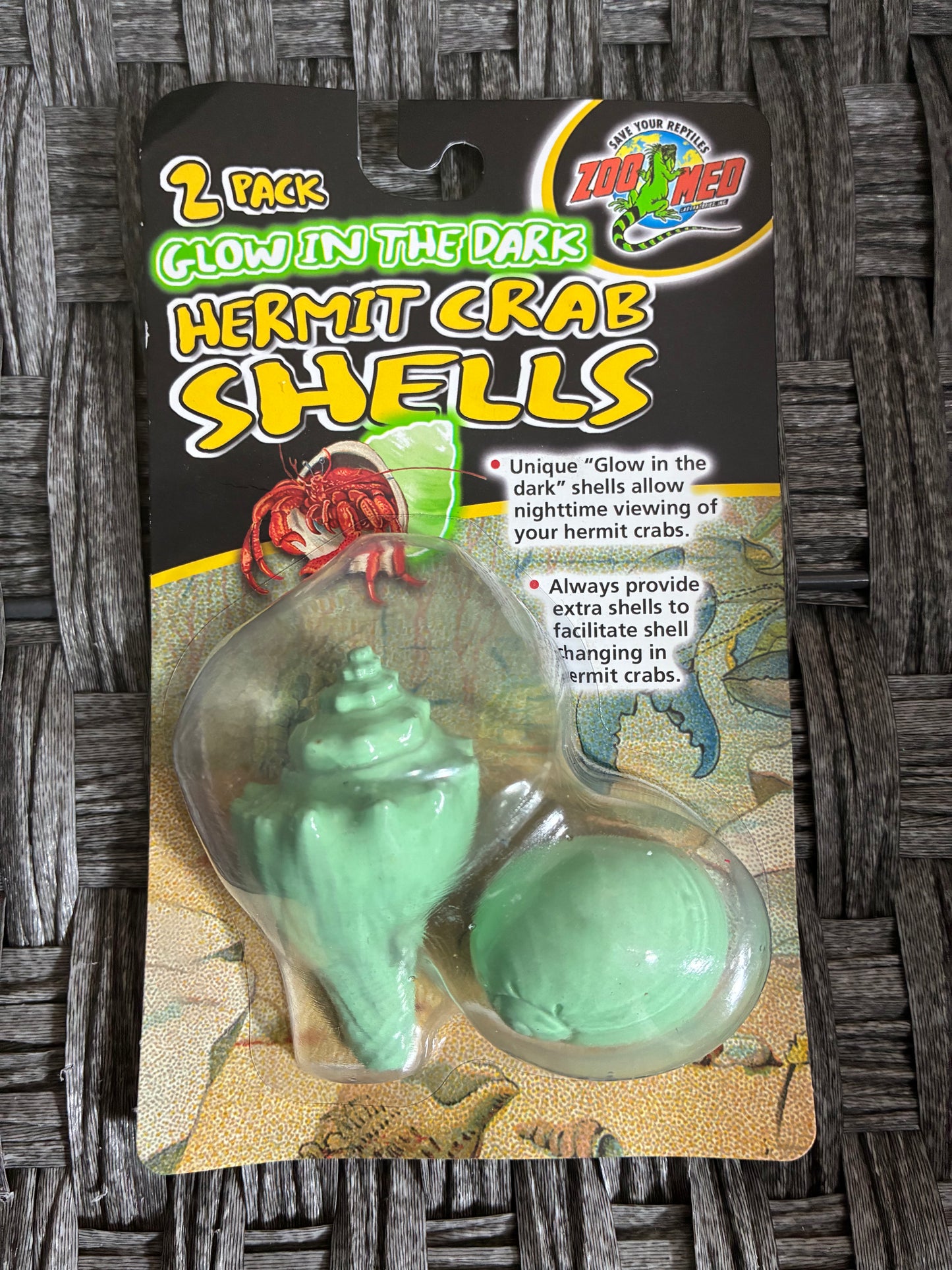 2PACK OF GLOW IN THE DARK HERMIT CRAB SHELLS BY ZOO MED LABORATORIES, INC.
