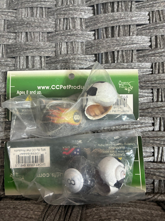 SPORTS THEMED DECORATIVE HERMIT CRAB SHELLS 2 PACKS OF 2CT