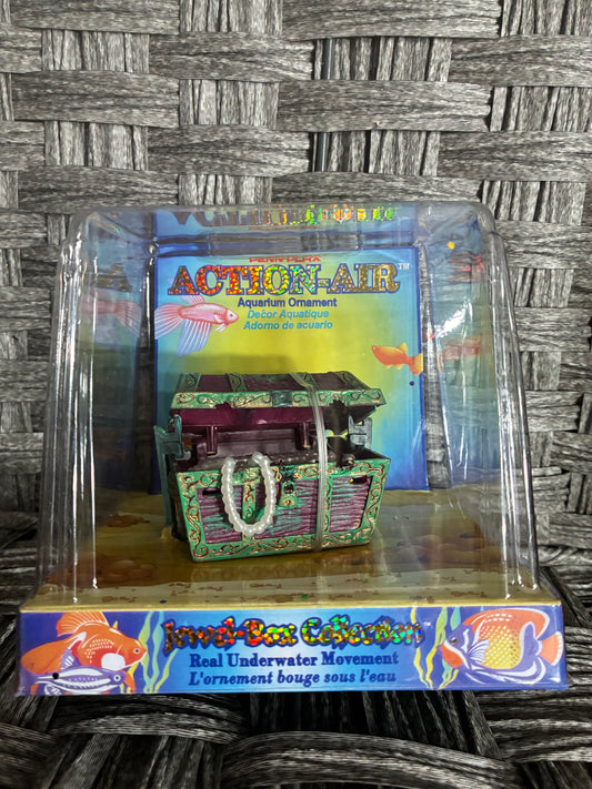 ACTION AIR JEWEL BOX COLLECTION UNDERWATER AIR POWERED MOVEMENT TREASURE CHEST AQUARIUM ORNAMENT