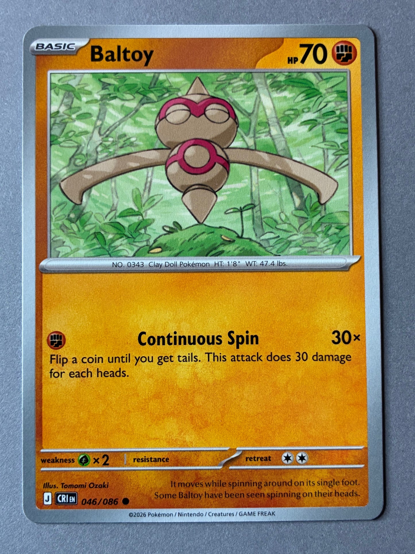 2026 POKEMON TCG (CRI) - BALTOY 046/086
