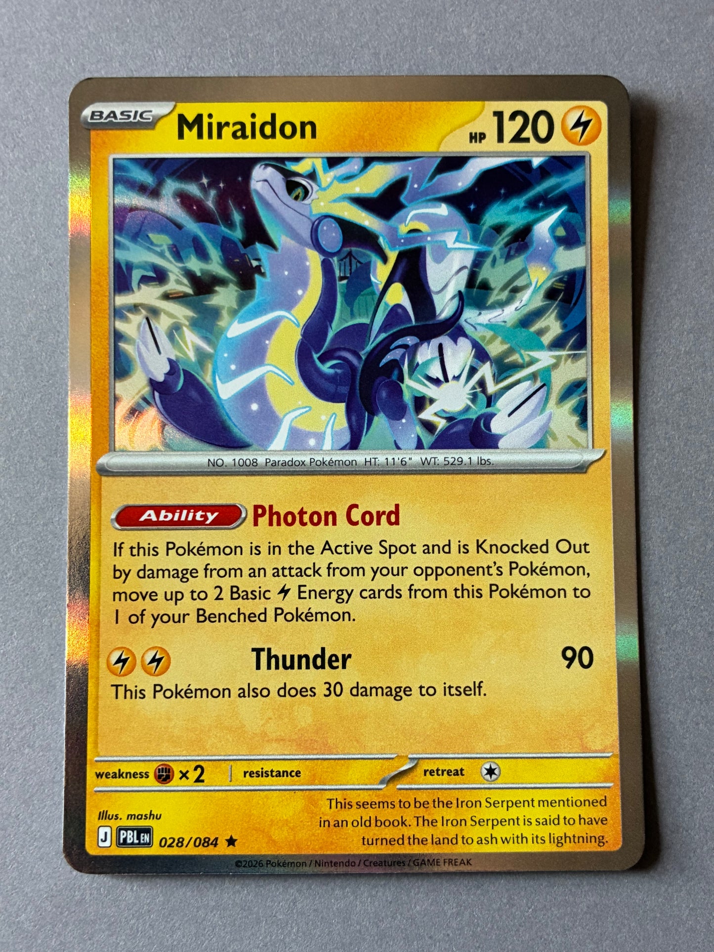 2026 POKEMON TCG (PBL) - MIRAIDON 028/084 (HOLO)