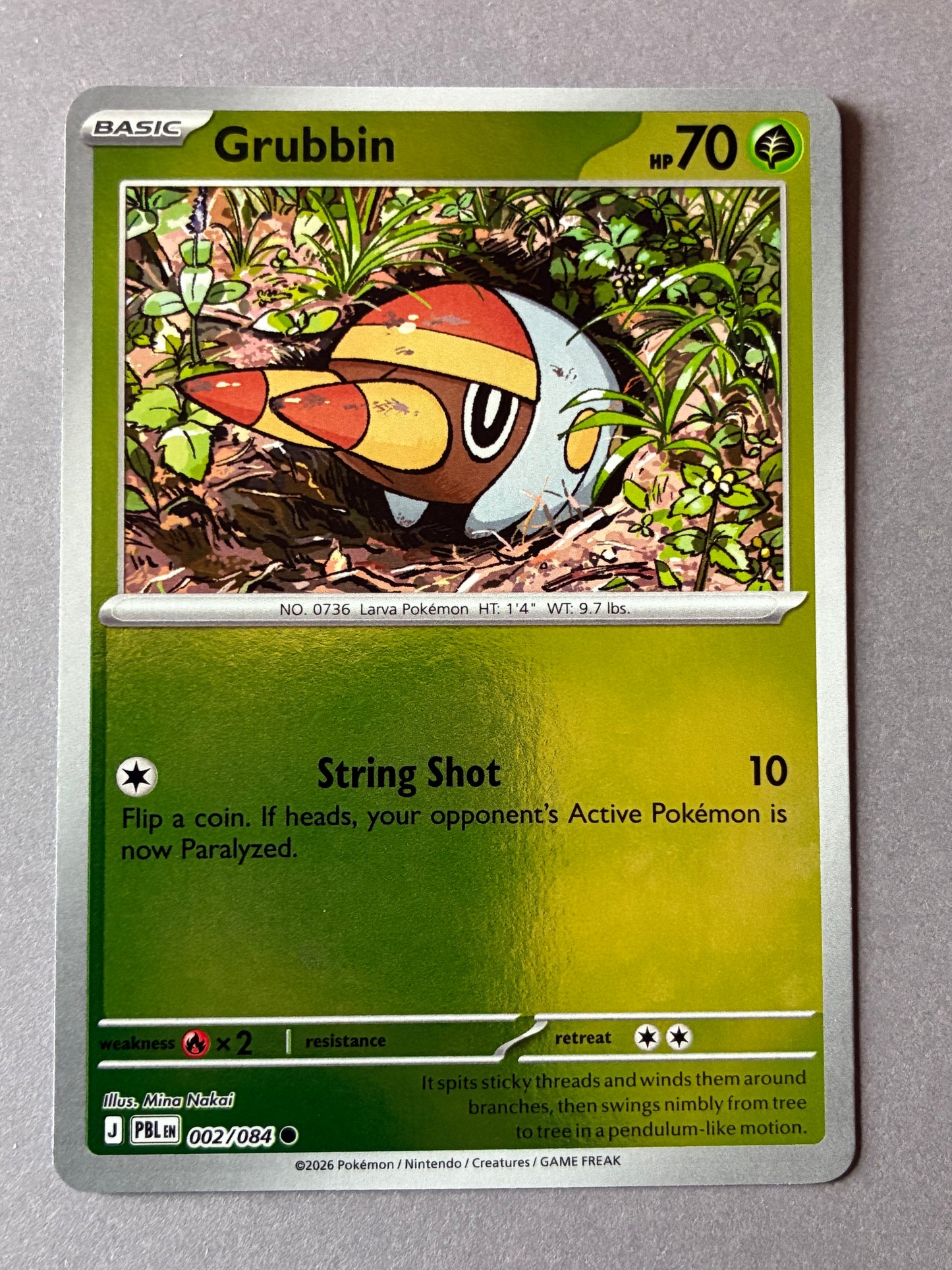 2026 POKEMON TCG (PBL) - GRUBBIN 002/084 (HOLO)
