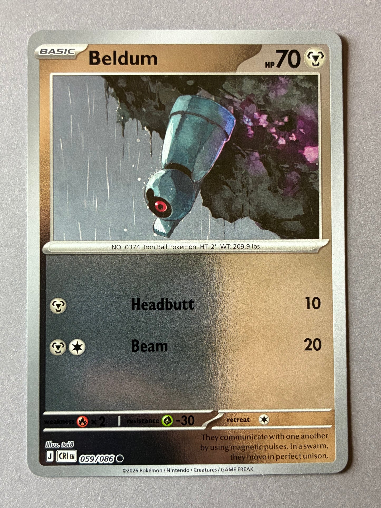 2026 POKEMON TCG (CRI) - BELDUM 059/086 (HOLO)