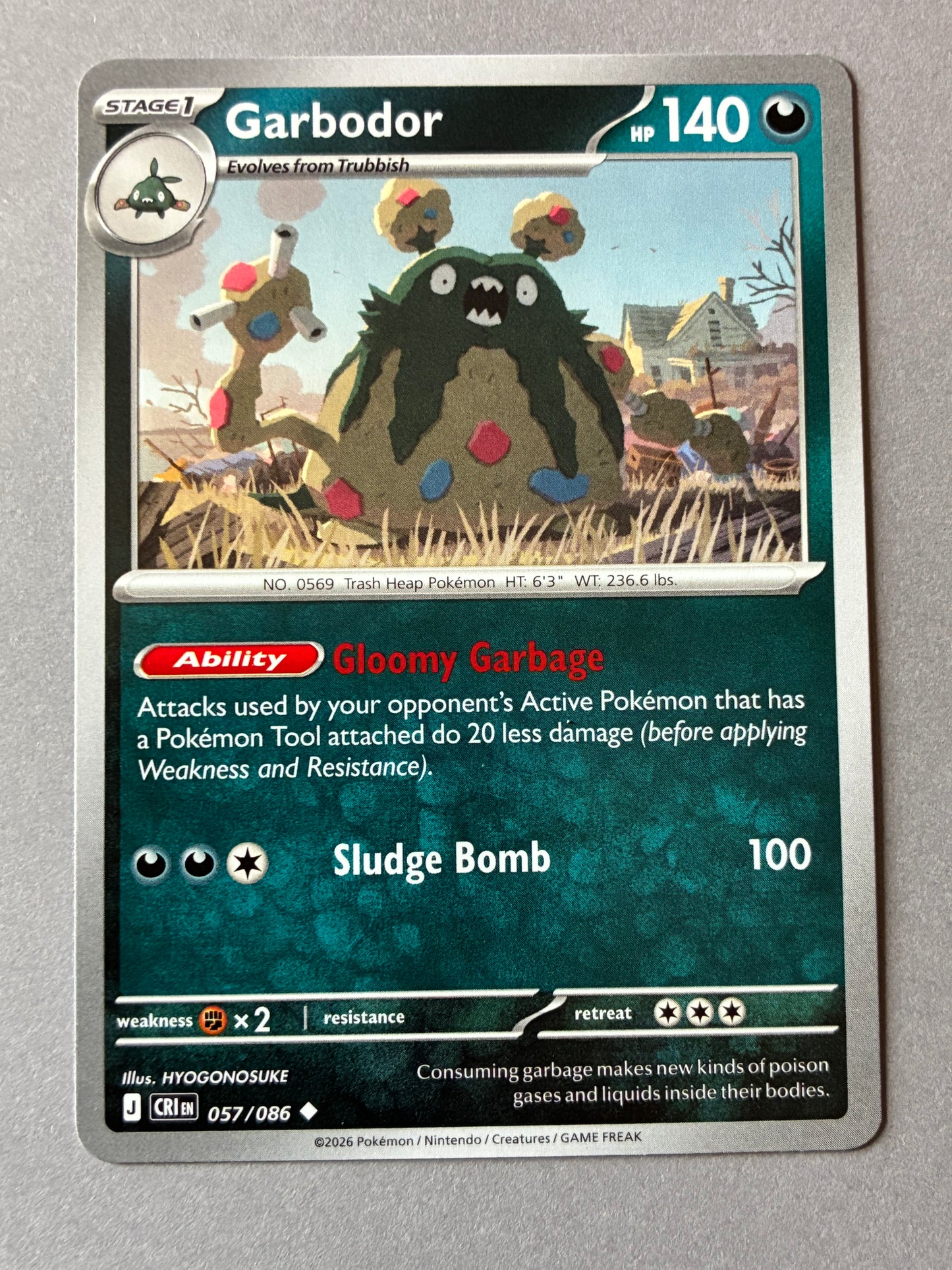 2026 POKEMON TCG (CRI) - GARBODOR 057/086