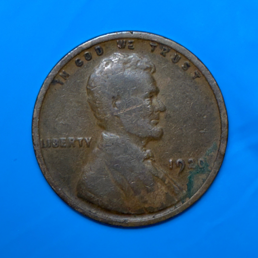 1920 LINCOLN WHEAT CENT NO MINT MARK