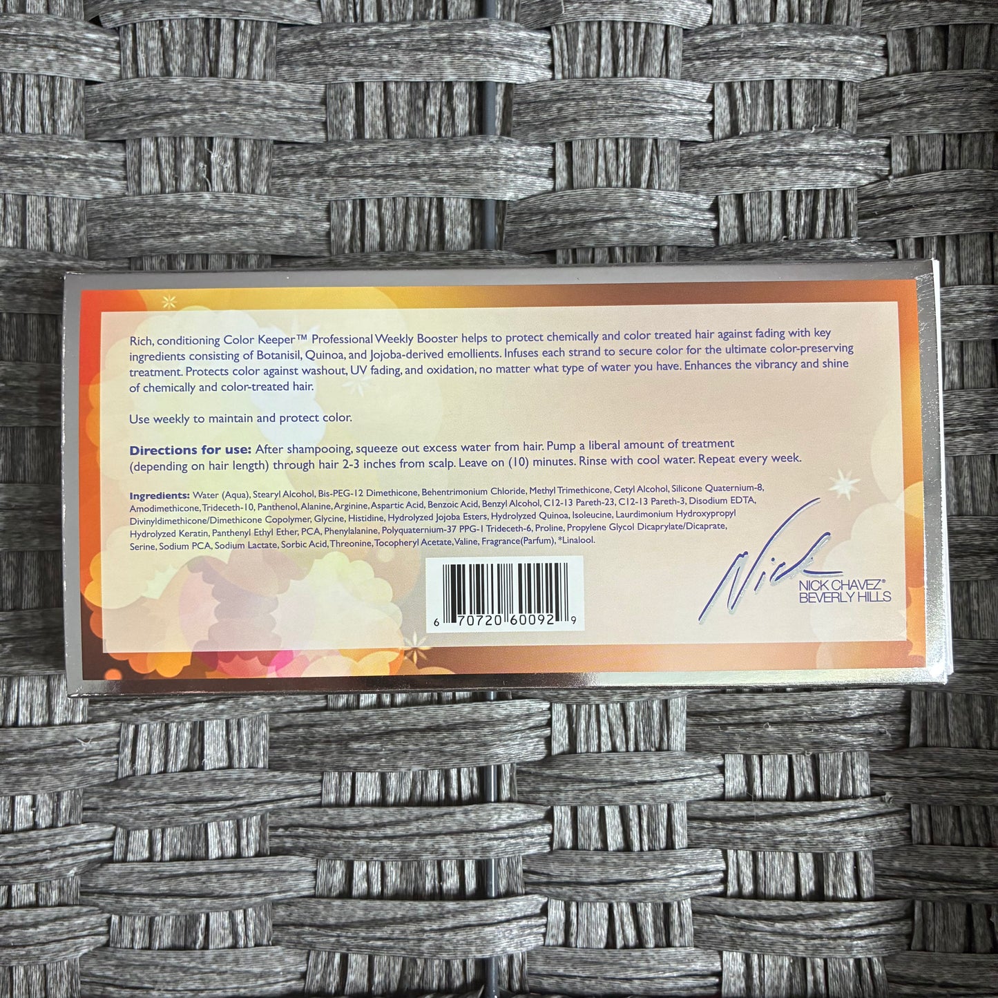 NICK CHAVEZ COLOR KEEPER PROFESSIONAL WEEKLY BOOSTER PACK 6 X .017 FL OZ