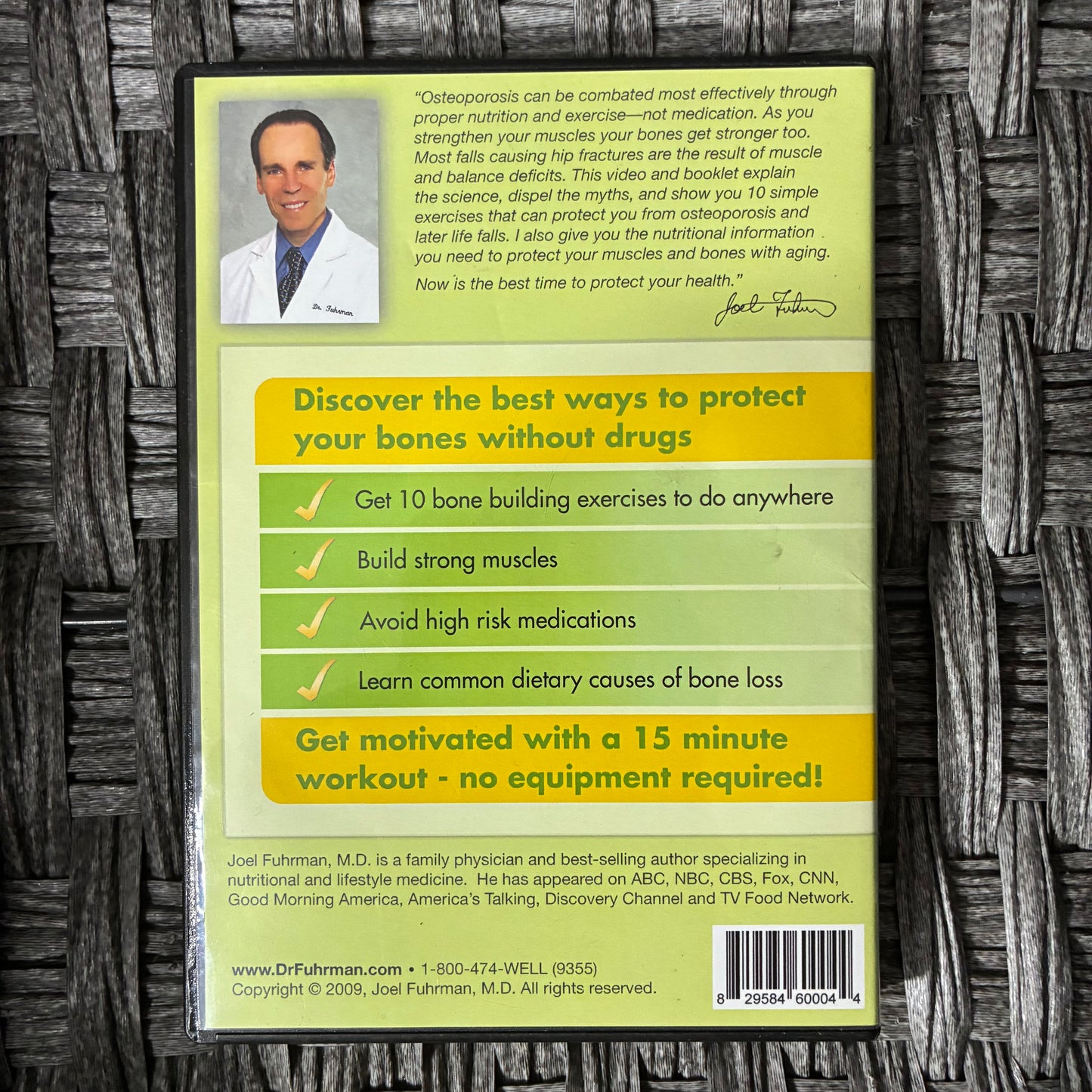 DR. JOEL FUHRMAN OSTEOPOROSIS PROTECTION FOR LIFE BONE BUILDING GUIDE DVD - GOOD