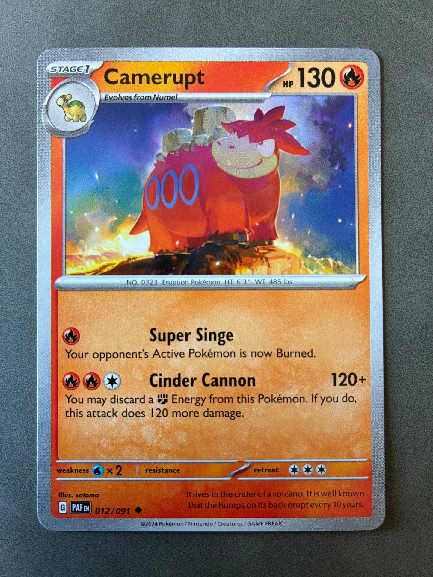 2024 POKEMON TCG (PAF) - CAMERUPT 012/091