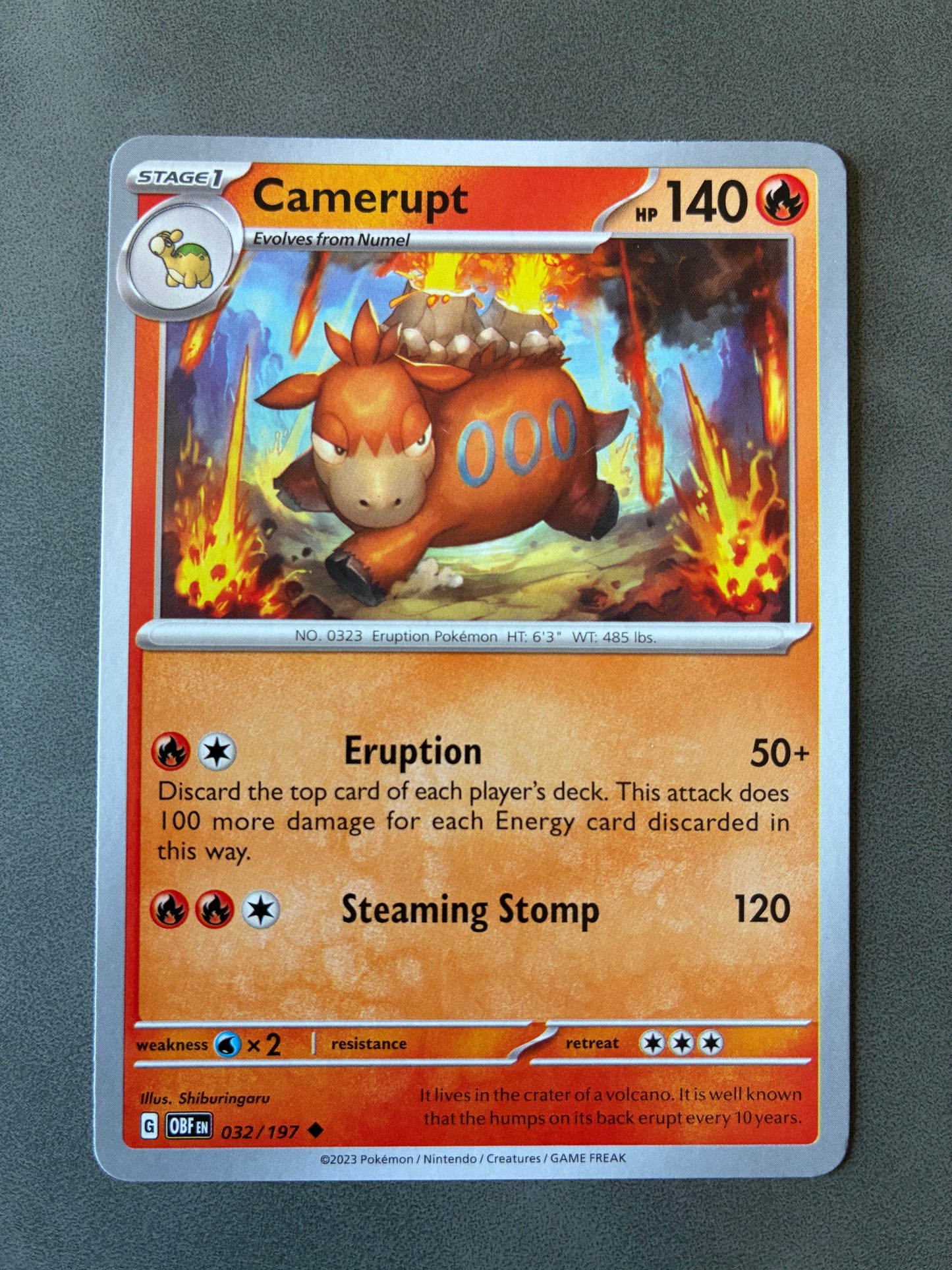 2023 POKEMON TCG (OBF) - CAMERUPT 032/197