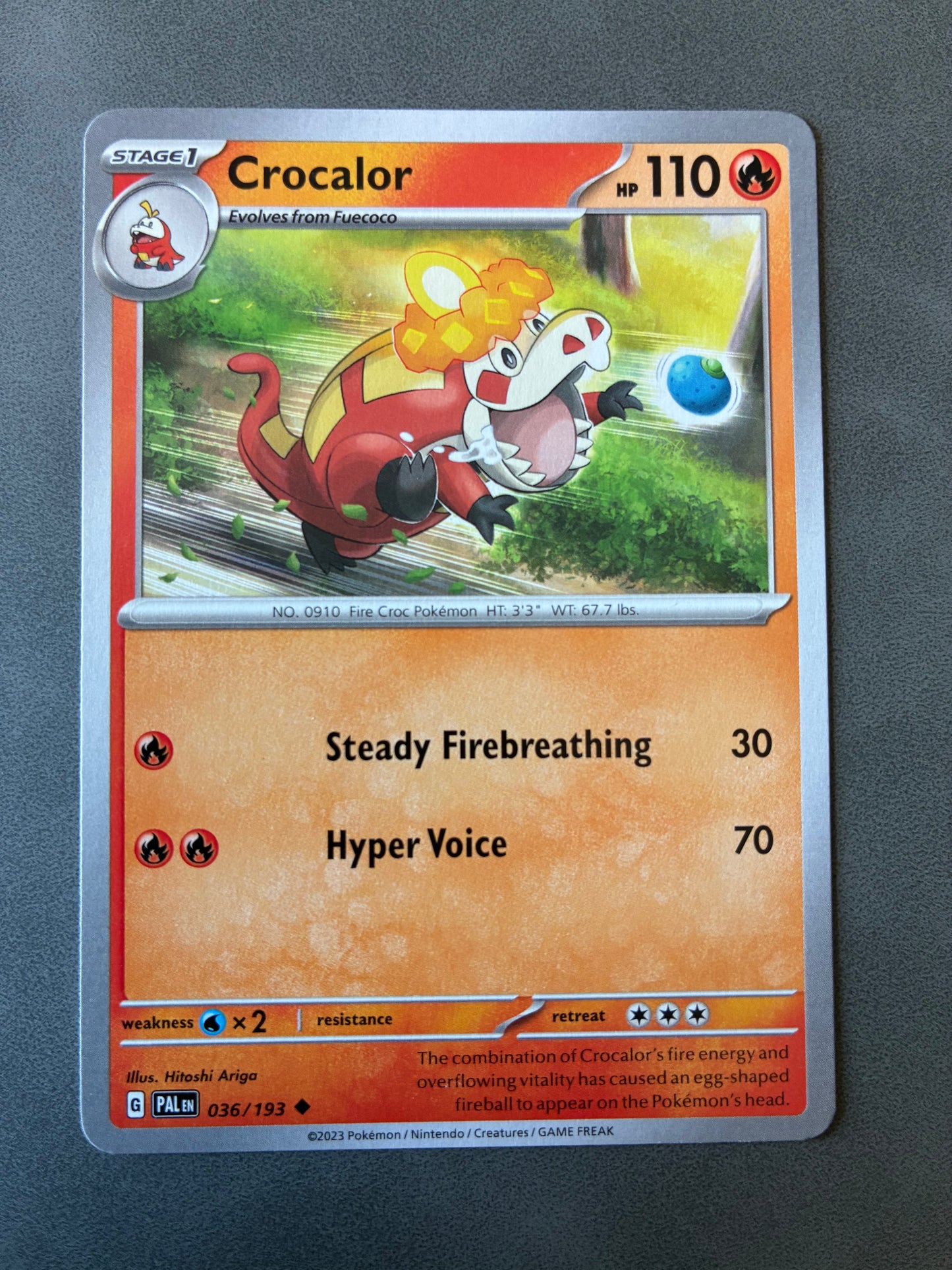 2023 POKEMON TCG (PAL) - CROCALOR 036/193