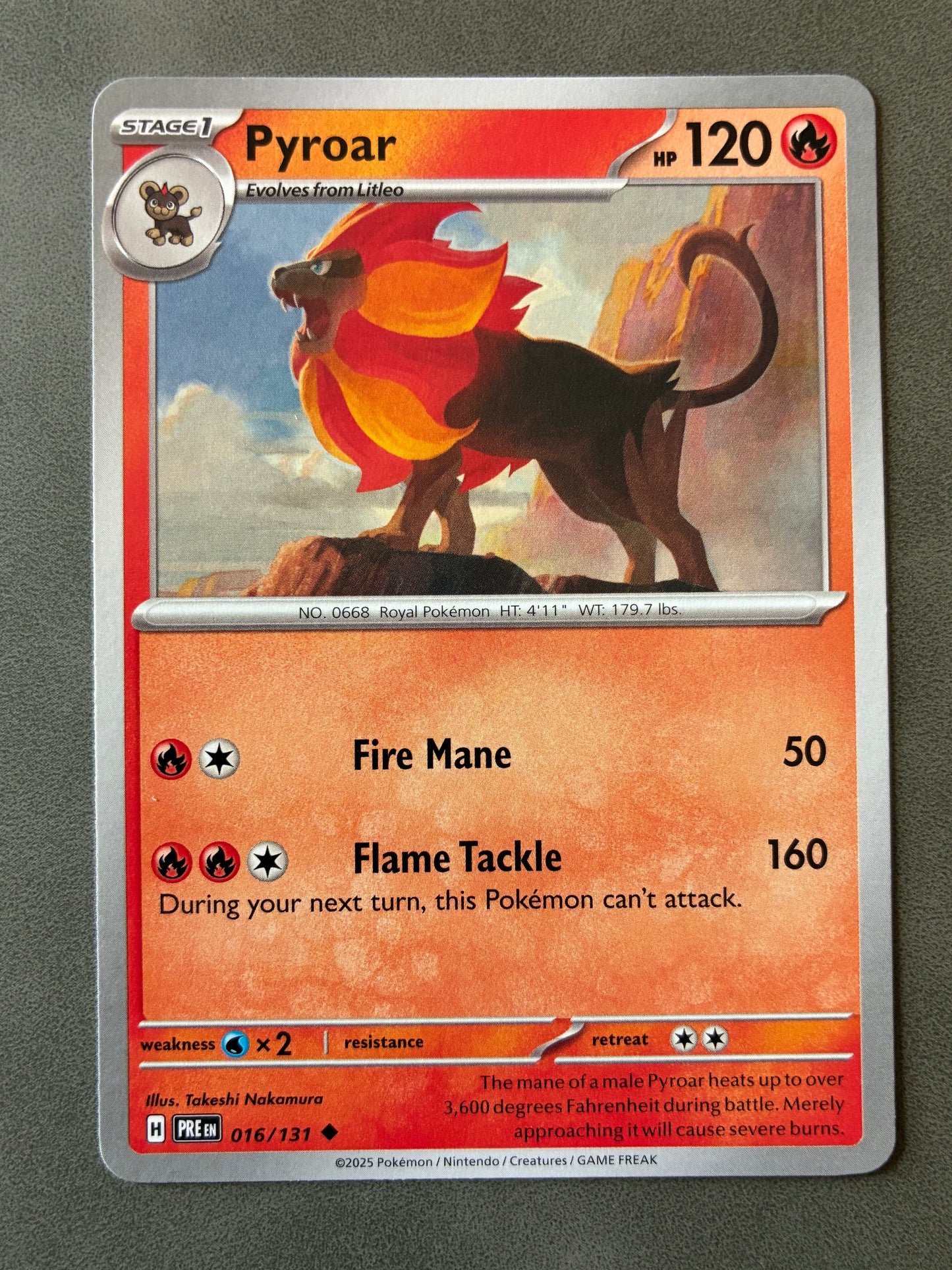 2025 POKEMON TCG (PRE) - PYROAR 016/131