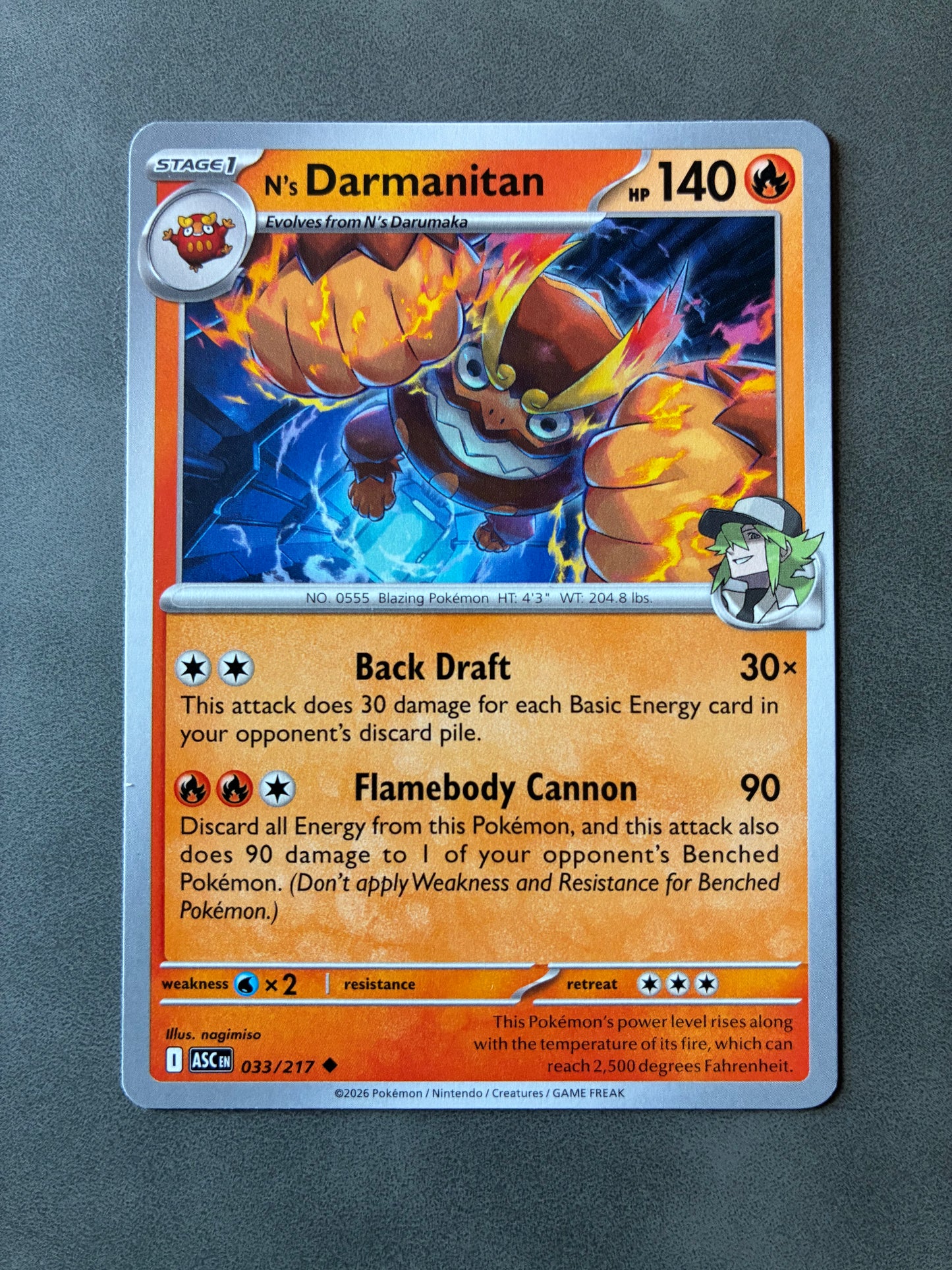 2026 POKEMON TCG (ASC) - N'S DARMANITAN 033/217