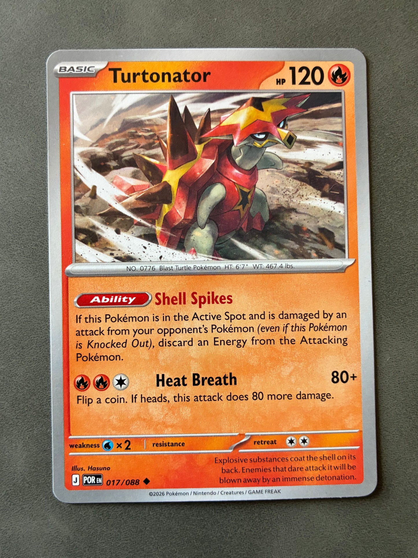 2026 POKEMON TCG (POR) - TURTONATOR 017/088