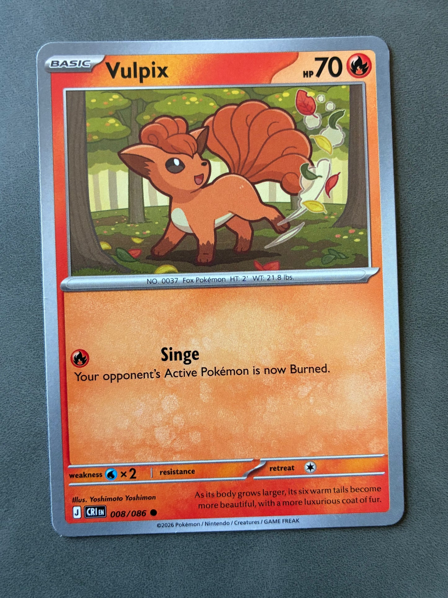 2026 POKEMON TCG (CRI) - VULPIX 008/086