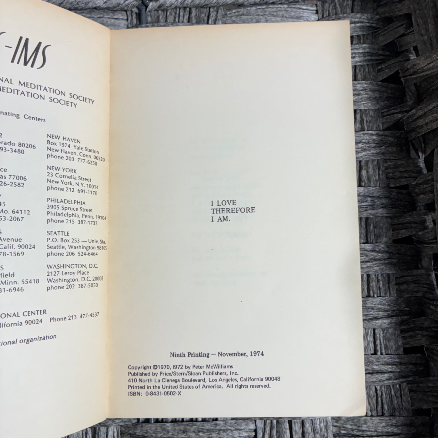 LOT OF 4 VINTAGE PAPERBACK POETRY BOOKS BY PETER MCWILLIAMS - ACCEPTABLE