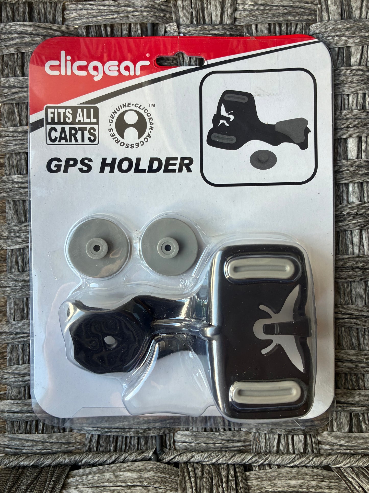 CLICGEAR GPS HOLDER FITS ALL CARTS *INCOMPLETE MISSING PIECE* FOR PARTS