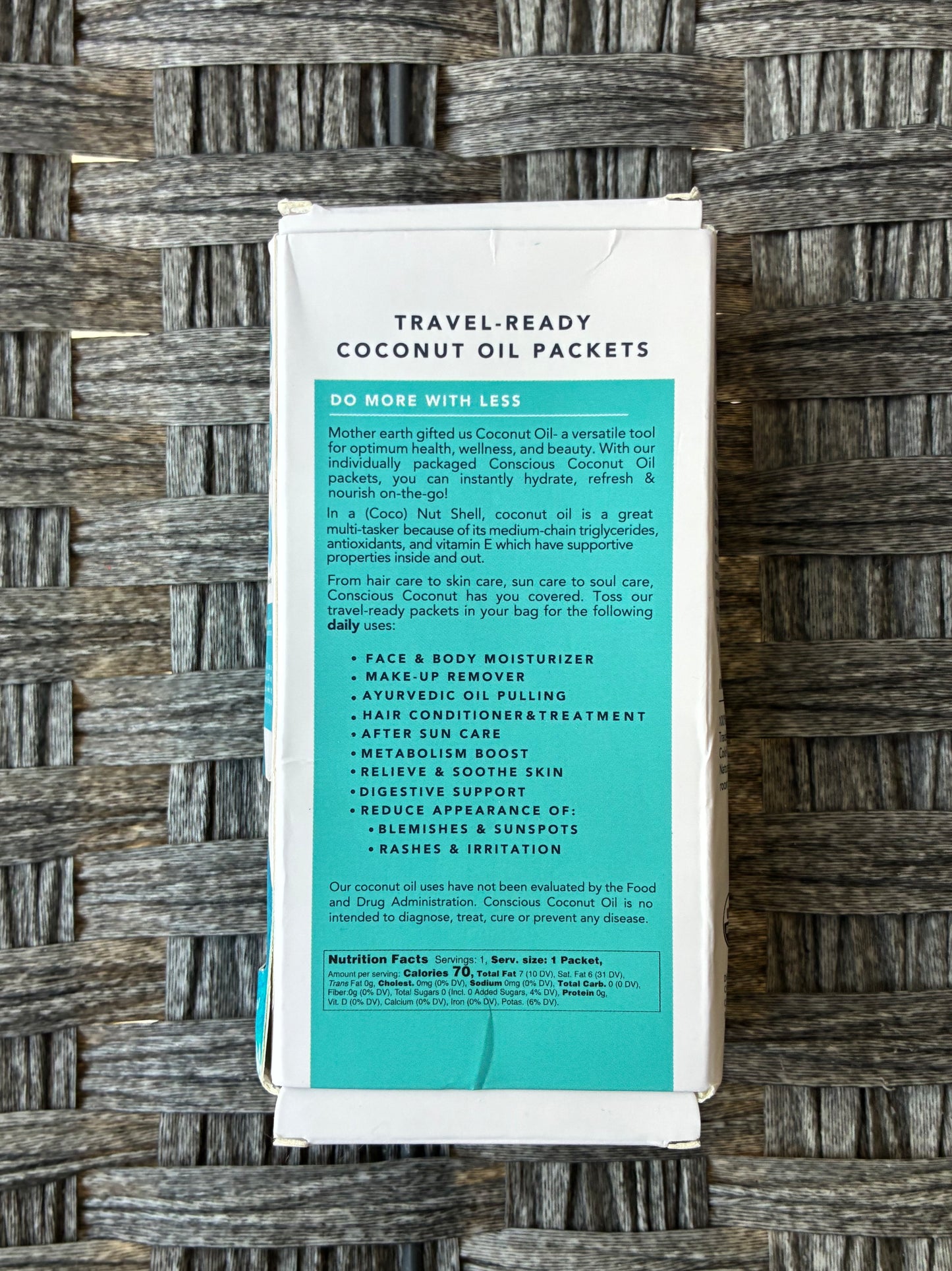 CONSCIOUS COCONUT COCONUT OIL PACKETS 5CT 0.25 FL OZ