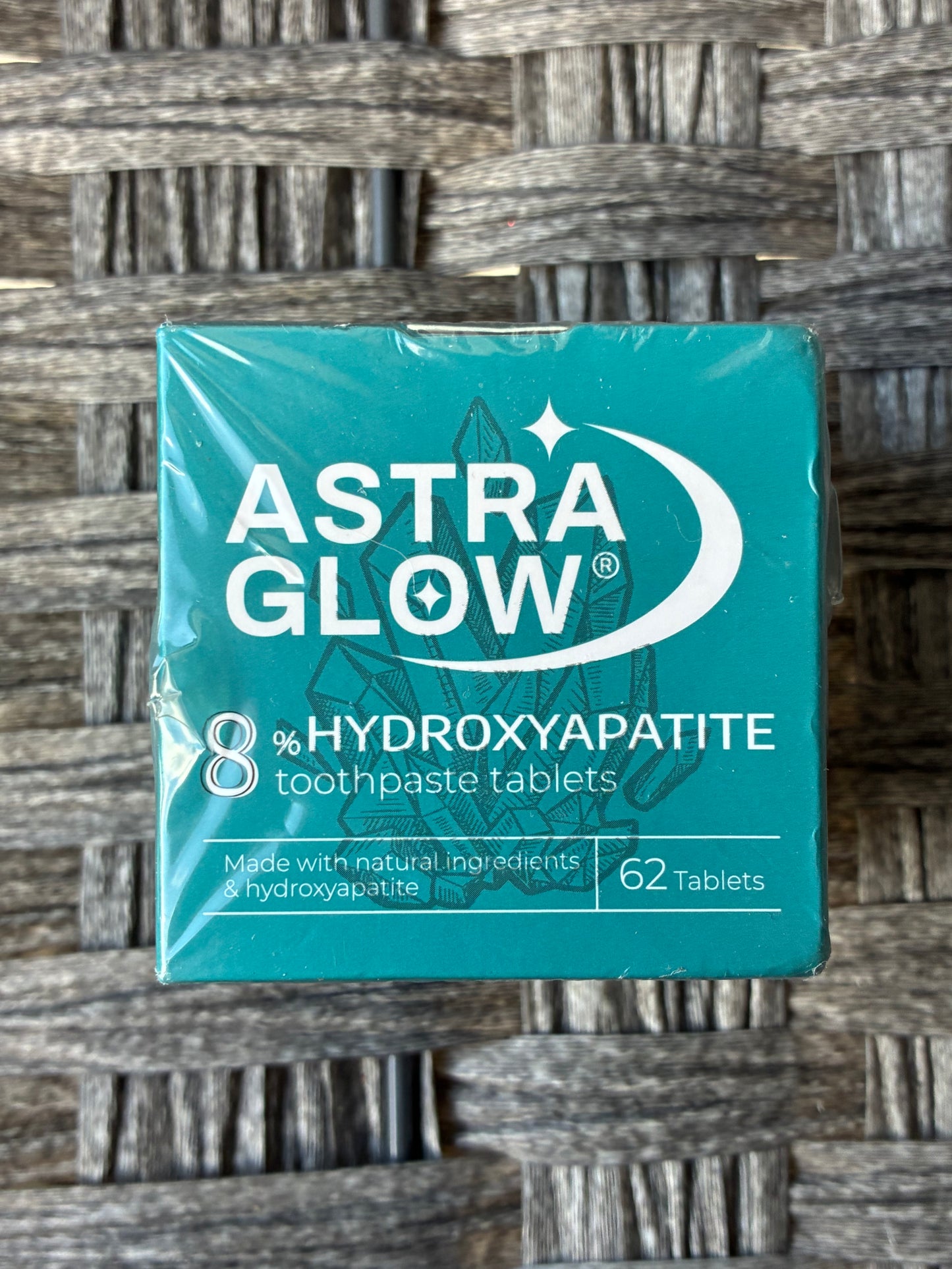 ASTRA GLOW 62PCS TOOTHPASTE TABLETS HYDROXYAPATITE 8% SEALED NATURAL