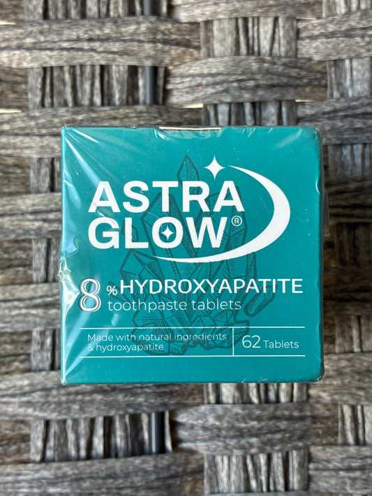 ASTRA GLOW 62PCS TOOTHPASTE TABLETS HYDROXYAPATITE 8% SEALED NATURAL
