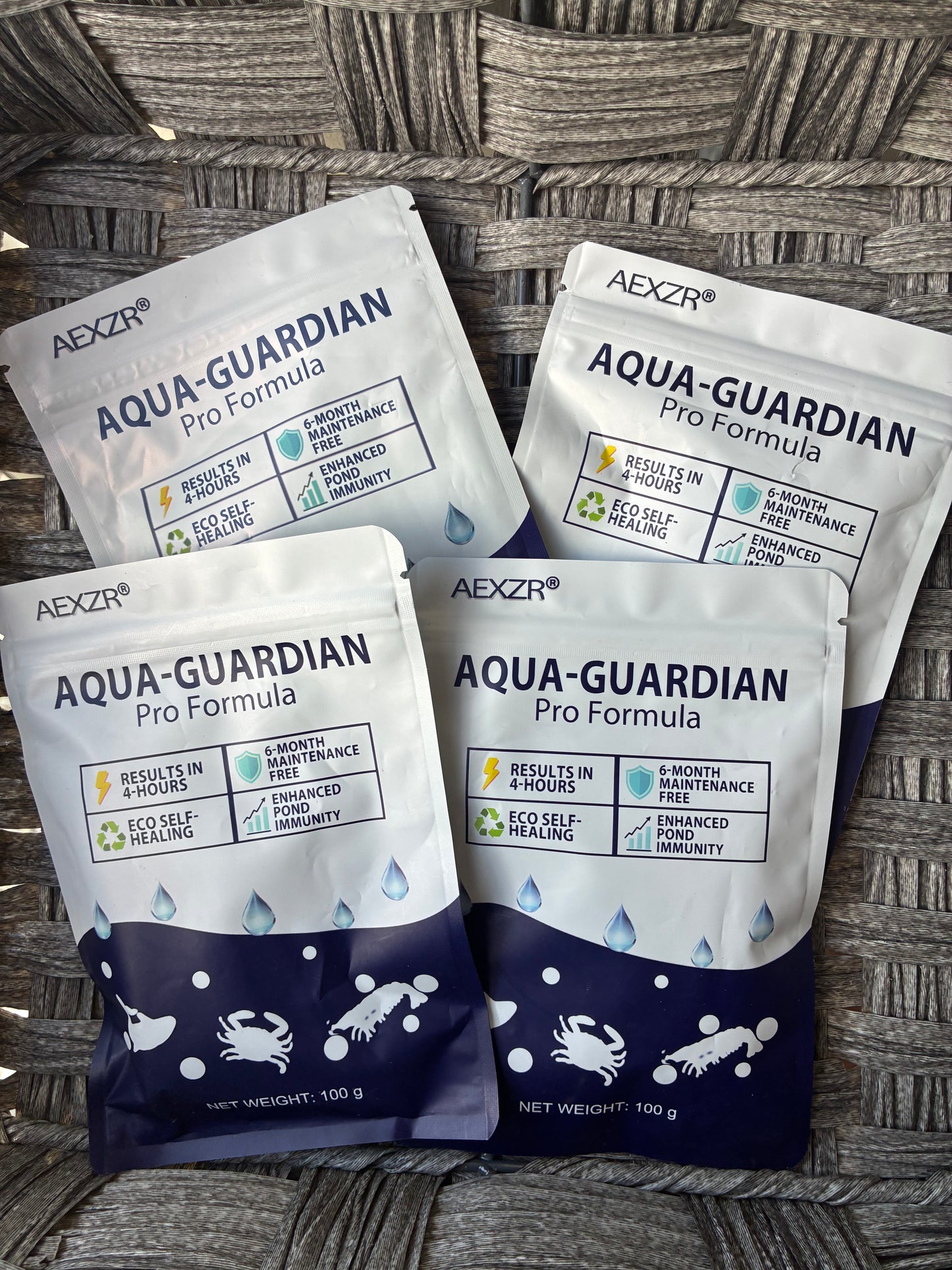 4X AEXZR AQUA-GUARDIAN PRO FORMULA 100G WATER CLARIFYING POWDER EXP. 05/2028