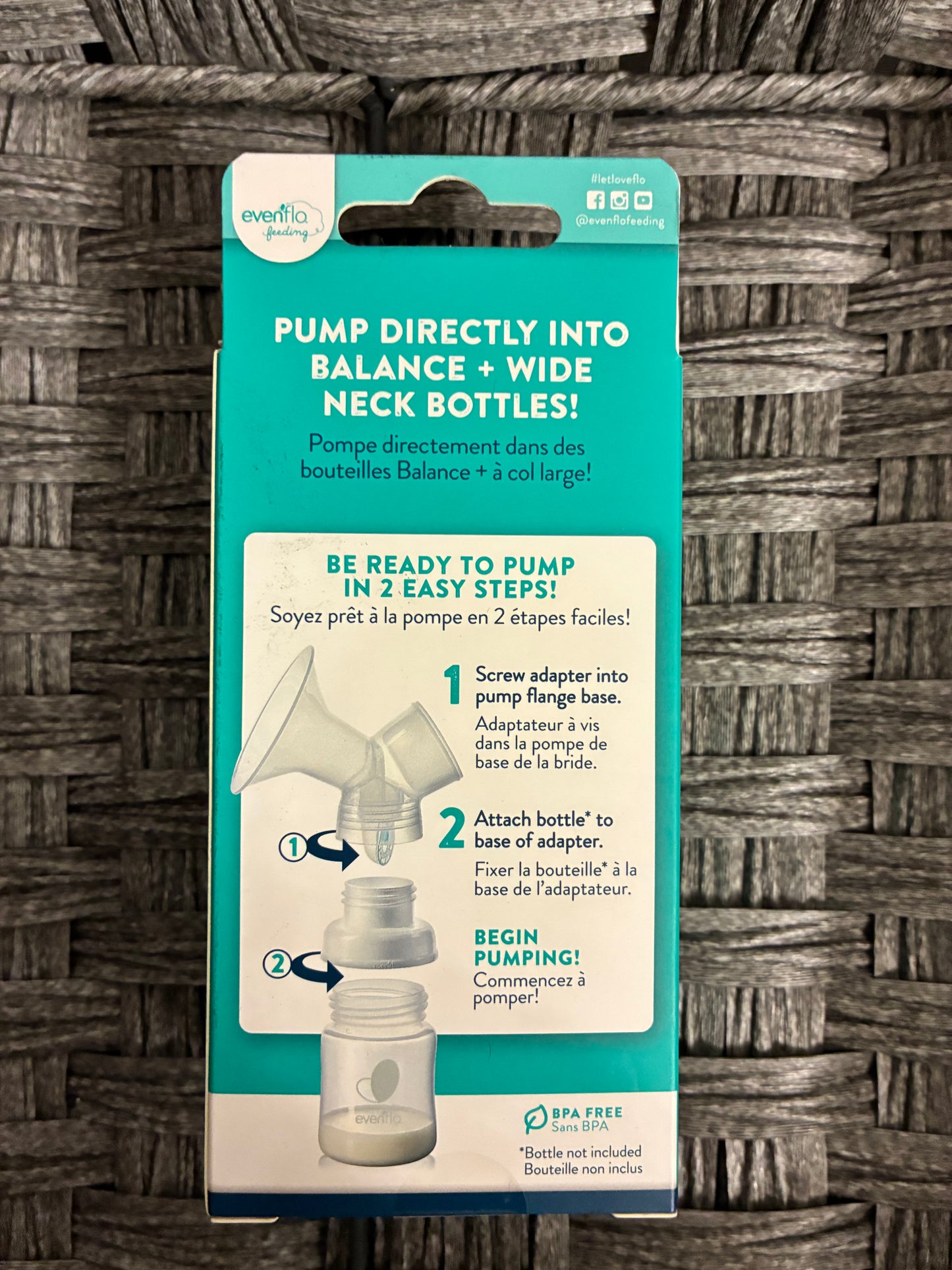 EVENFLO BALANCE PUMP ADAPTER TO WIDE NECK BOTTLE 3x 2CT PACKS