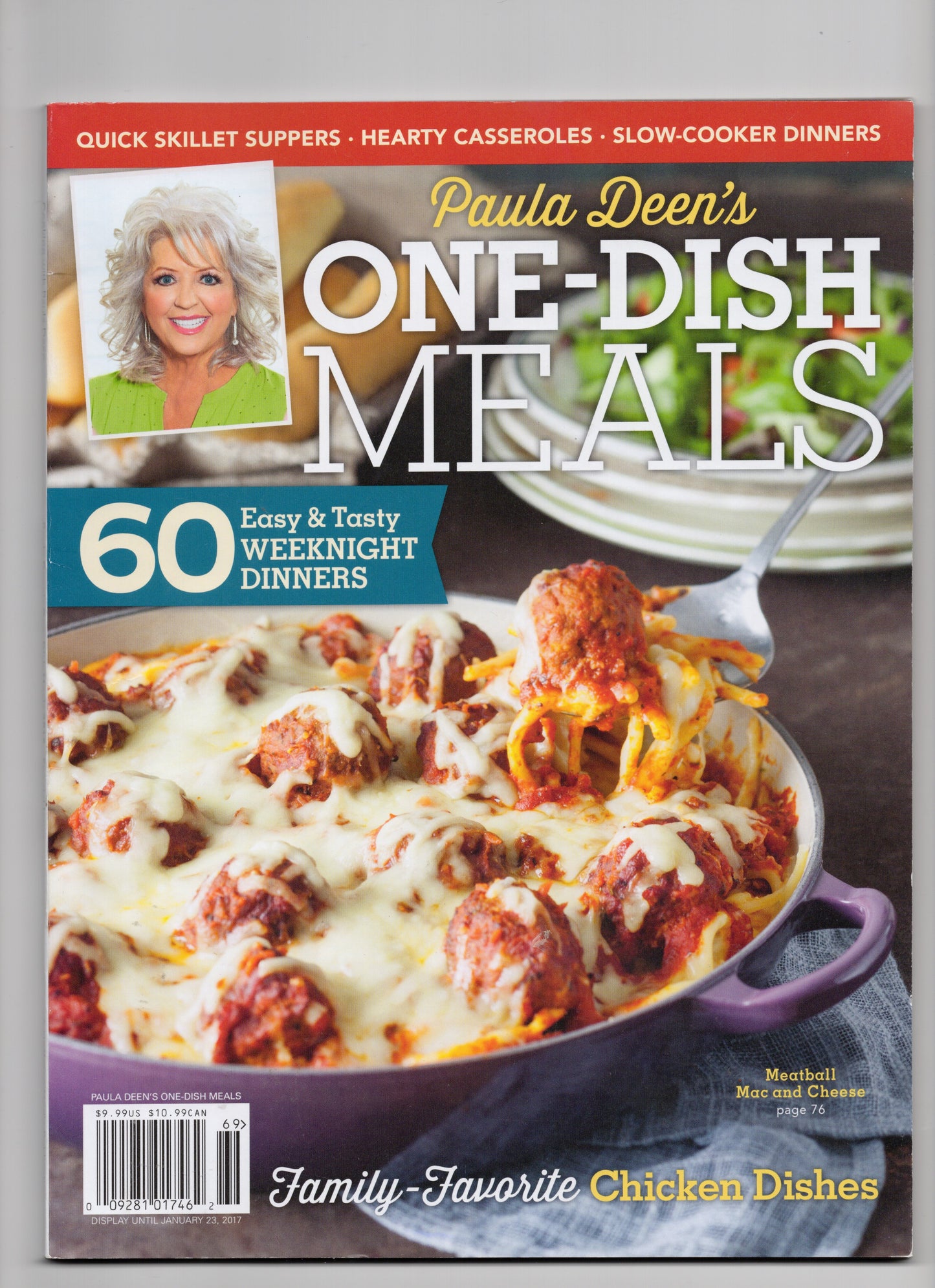 PAULA DEEN'S ONE-DISH MEALS FAMILY FAVORITE CHICKEN DISHES - 2017 - GREAT COND.