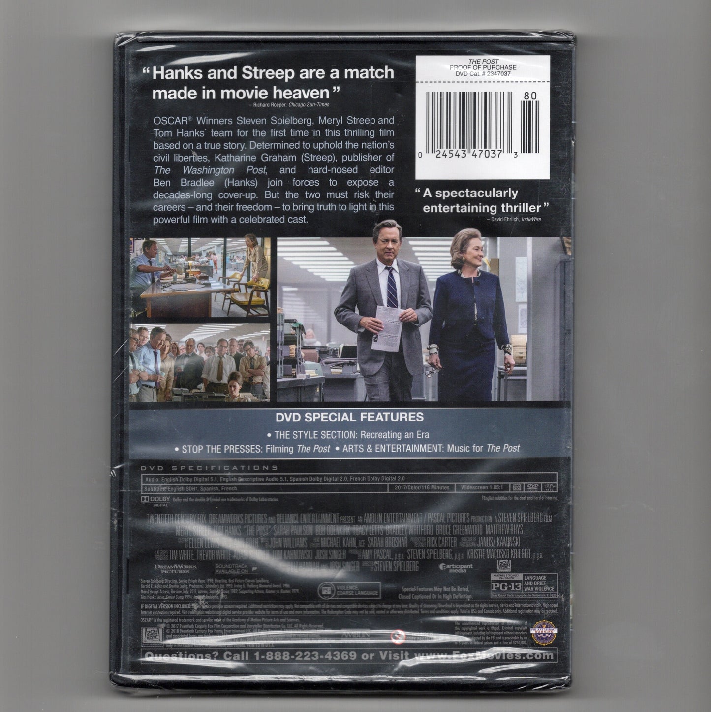 THE POST - MERYL STREEP & TOM HANKS - DVD - SEALED