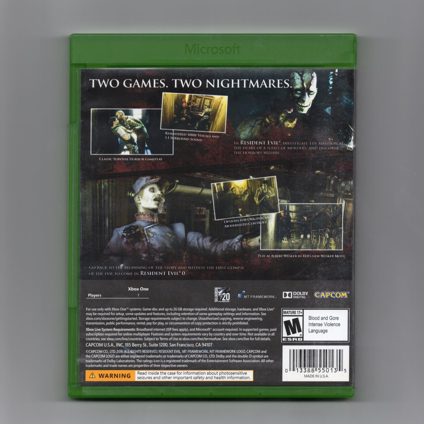 RESIDENT EVIL ORIGINS COLLECTION XBOX ONE - PRE OWNED