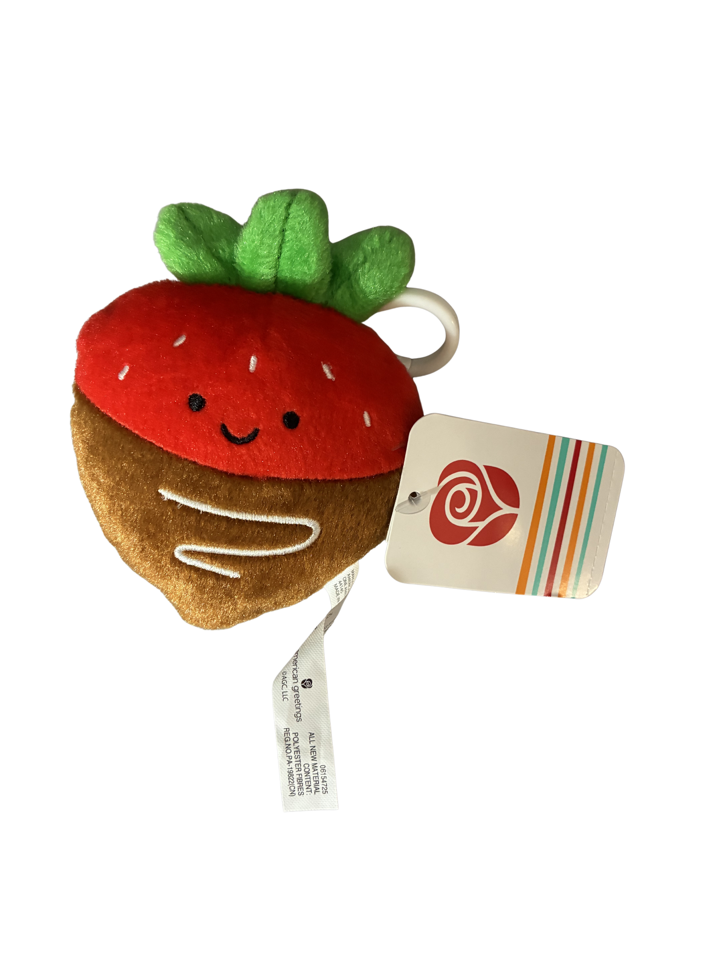 AMERICAN GREETINGS CHOCOLATE COVERED STRAWBERRY PLUSH CLIP ON