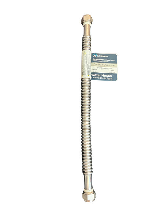 EASTMAN CORRUGATED STAINLESS STEEL 3/4" FIP X 3/4" FIP 18" LONG WATER HEATER NWT